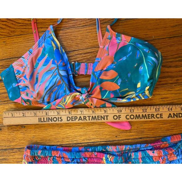 Kona Sol Swimsuit Bikini Top And Cover Wide Leg Flowing Pants Set Women’s M - Picture 5 of 8